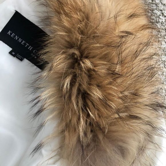 Kenneth Cole Long White Puffer Jacket - Picture 3 of 5